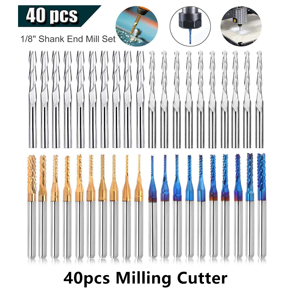 End Mill Set - Twotrees نهاية مطحنة لقم نحت مجموعة