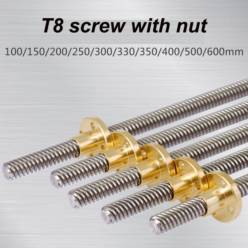 برغي ترابيزويدي T8 مع صامولة ل - مراجعة Lead Screw 8Mm وسعره