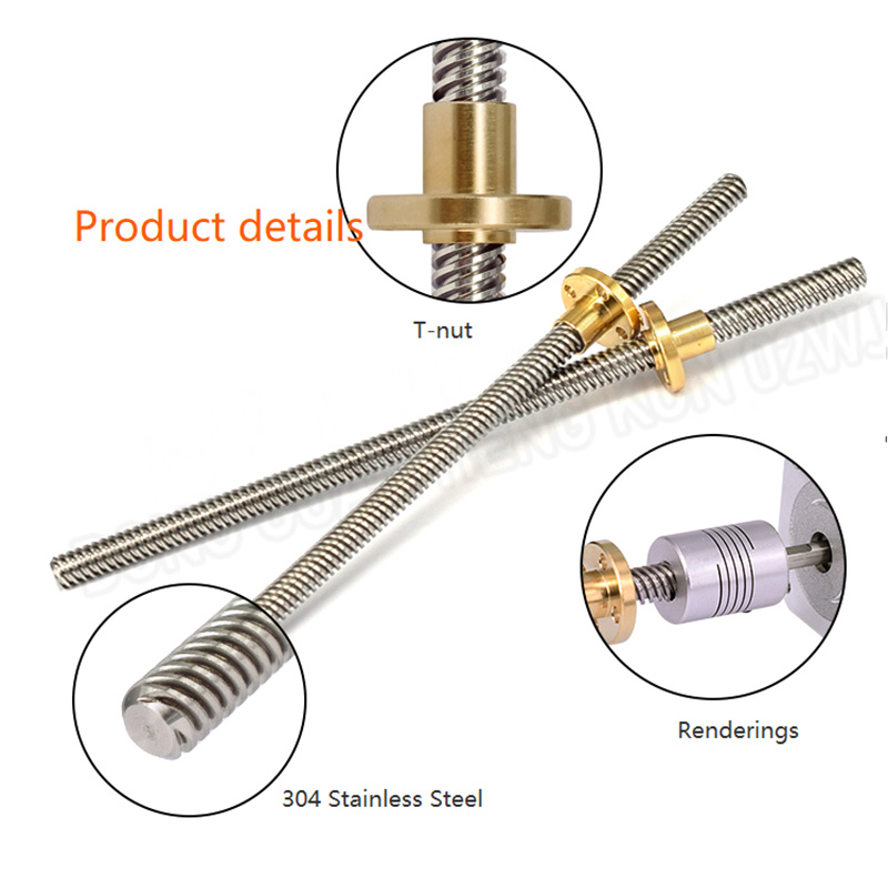 برغي ترابيزويدي T8 مع صامولة ل - مراجعة Lead Screw 8Mm وسعره