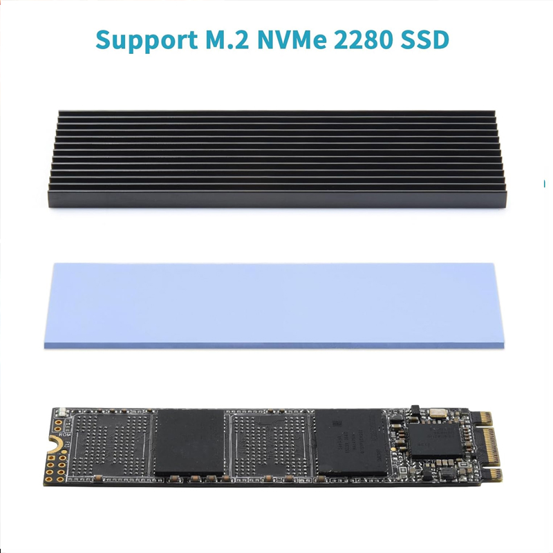 PCIe NVMe M.2 2280 SSD مبرد حر - مراجعة Aluminium Extrusion وسعره