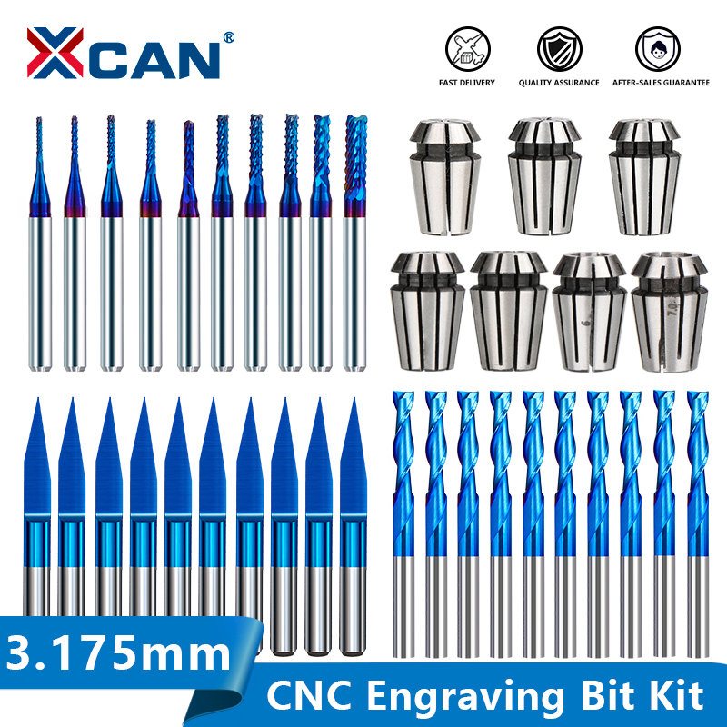 XCAN CNC راوتر بت نهاية مطحنة  - مراجعة End Mill Set وسعره