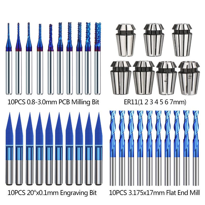 XCAN CNC راوتر بت نهاية مطحنة  - مراجعة End Mill Set وسعره